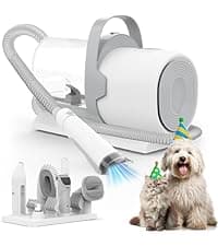 Dog Grooming Vacuum and Kit, Clipper Nail Trimmer Grinder, 2.5L Dust Cup 7 Grooming Tools 11000Pa Pet Vacuum for Shedding Grooming, Dog Hair Vacuum, Home Cleaning, PG50 Plus