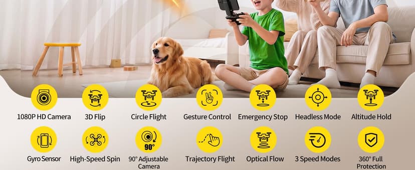 Holy Stone Mini FPV Drone with 1080P HD Camera for Kids & Beginners, RC Nano Quadcopter with Optical Flow Hover, Gesture Control, 3D Flips, 3 Batteries, Great Gift Toy for Boys and Girls, HS210P Green