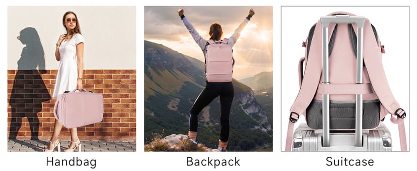 Taygeer Travel Backpack for Women, Carry On Backpack with USB Charging Port & Shoe Pouch, TSA 15.6inch Laptop Mochila Flight Approved, Nurse Bag Casual Daypack for Weekender Business Hiking, Pink