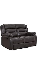 FDW Recliner Chair Push Back Sofa Home Theater Seating with Lumbar Support and Leather Padded Seat Backrest for Living Room