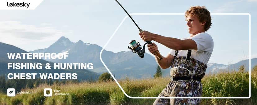 Lekesky Fishing Waders with Boot for Men Women - 2-Ply Nylon/PVC Waterproof Chest Waders for Fly Fishing,Duck Hunting