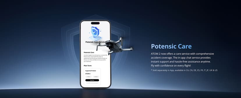 Potensic ATOM 2 Drone with Camera for Adults 4K Video, 8K Photo, Under 249g, 3-Axis Gimbal, 10KM Transmission, AI Track, Vertical Shooting, AI Night Shot, QuickShots, Fly More Combo (96-Min Flight)