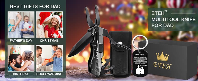 Gifts for Dad from Daughter Son,Multitool Pocket Knife "BEST DAD EVER",Christmas Birthday Fathers Day Dad Gifts,Unique Camping Hunting Cycling Gift Ideas for Dad