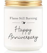 Happy Anniversary Couple Gifts - 10th, 25th, 40th, 50th Wedding Anniversary Candle Gifts for Him, Her, Husband, Wife - 7oz Lavender Soy Wax Scented Candle