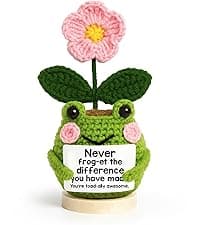 Gifts for Mom from Daughter Son - Cute Christmas, Mothers Day, Birthday Gifts for Moms - 5.51'' x 4.13'' Knitted Positive Tulip Flowers Mom Crochet Doll