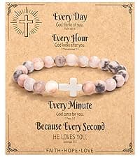 Christian Mothers-Day Gifts for Women, First Communion Confirmation Graduation Gifts Religious Cross Bracelet for Mom/Daughter/Friend/Sister/Grandma/Granddaughter/Godmother/Her, Inspirational Birthday Faith Based Jesus Jewelry