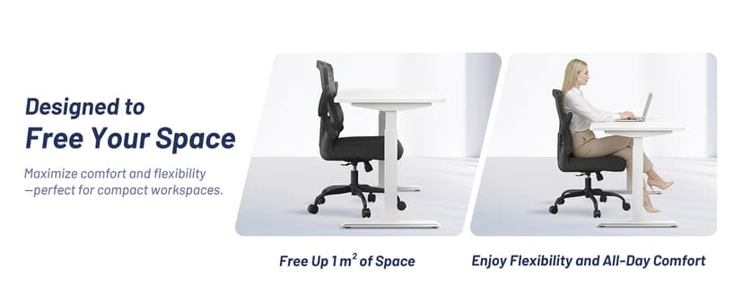 Office Desk Chair for Long Hours & Lower Back Pain Relief – 4“ Thick Molded Foam Cushion, Enhanced Lumbar Support, Padded Flip-up Armrests, Ideal for Office or Study, Black