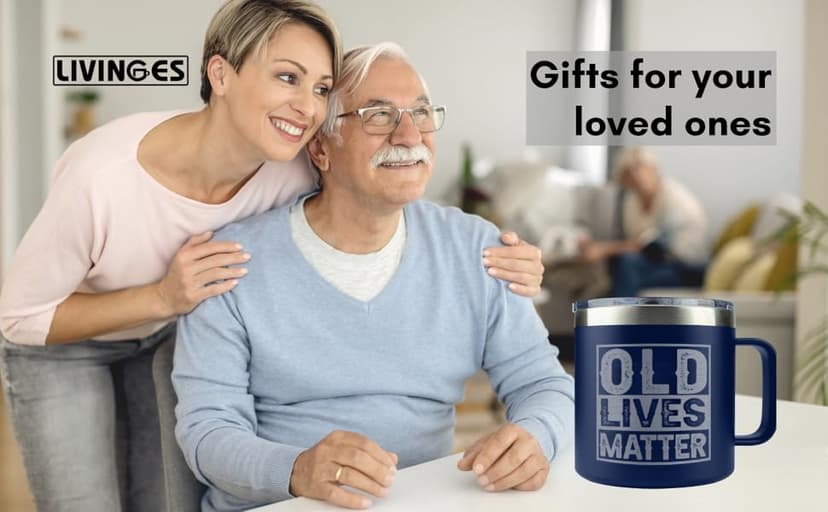 Old Lives Matter Mug Dad Tumbler - Old Man Gifts for Older Men Gag Gift for Older People Gifts for Elderly Men - Elderly People Seniors Birthday Fathers Day 14oz Stainless Steel Tumbler With Lid
