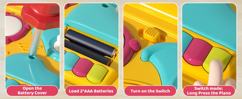 PANITU Baby Activity Cube, Cube Toys for Babies 6-12 Months, Toddler Music Busy Board with 4 Sensory Shape Blocks, 6-in-1 Educational Early Development Toy, Christmas, Birthday Gift for 1 Year Old