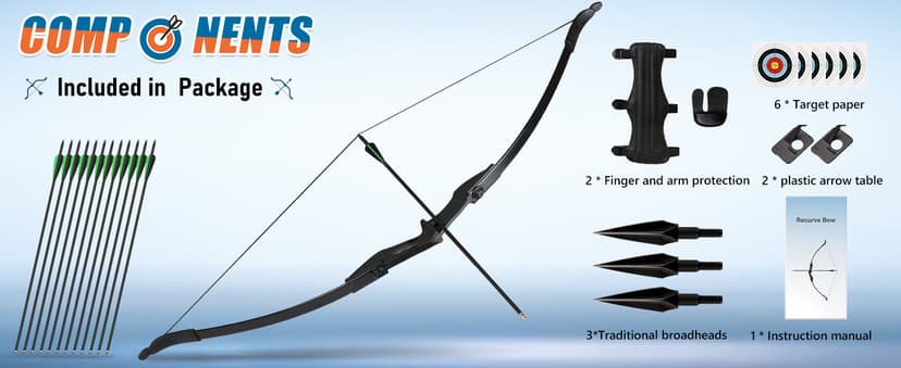 Recurve Bow and Arrow Set,Detachable Archery Adult Bow Left and Right Hands 40lbs /20lbs Suitable Adults/Youth/Beginners Outdoor Practicing