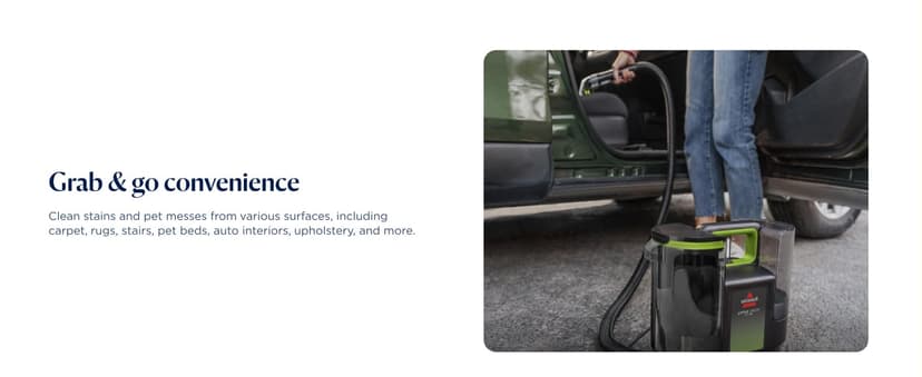 BISSELL® Little Green® Max Pet Portable Carpet and Upholstery Deep Cleaner, Car/Auto Detailer, with Self-Cleaning Tough Stain Tool and Pet Hair Removal Tool (3860)