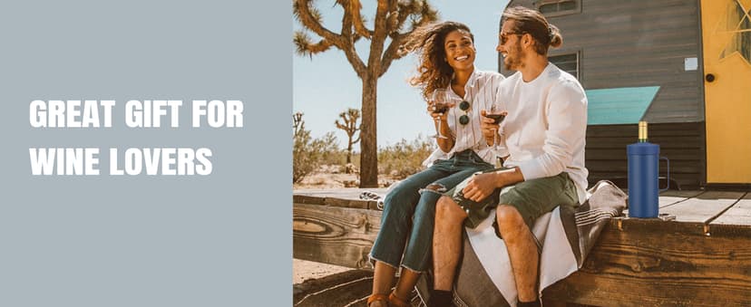 MAXSO Wine Chiller Bucket, Portable 750 ml Champagne & Wine Bottle Cooler Keep Wine & Beverages Cold, Stainless Steel Vacuum Insulated Wine Gifts for Wine Lovers - Black