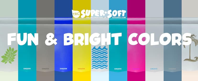 TRC Recreation Sunsation Vinyl Coated Foam Swimming Pool Float Mat Adult Lounger with Built-in Roll Pillow