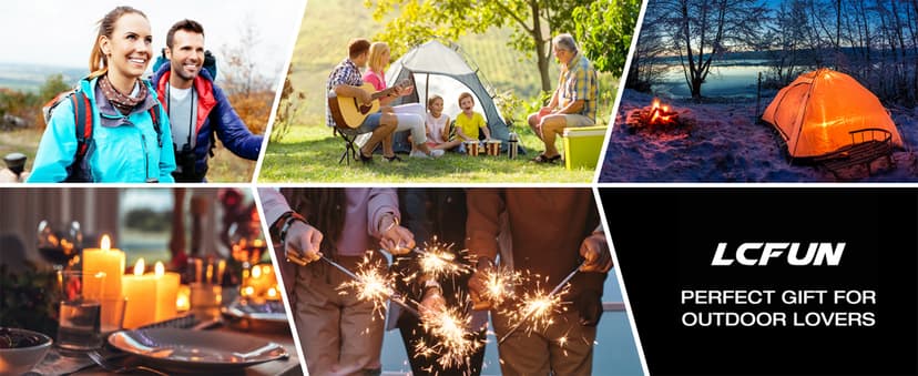 LcFun LcFun Waterproof Electric Dual Arc Lighter USB Rechargeable Outdoor Windproof Flameless Plasma Lighters for Camping, Hiking, Adventure, Survival Tactical Gear Stocking Stuffers Gifts for Men