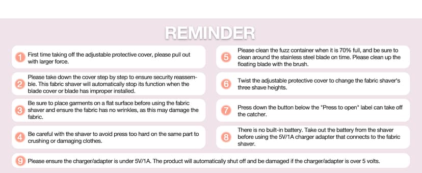 Bymore Fabric Shaver Lint Shaver for Clothes, Dual Power Lint Remover with Battery or Corded Use, Portable Sweater Shaver for Clothing, Furniture & Travel