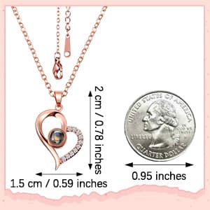 I Love You in 100 Languages Projection Necklace, Preserved Red Rose Flower in Box, Gift for Mother Mom Wife on Anniversary Hicarer Christmas Necklace Gift Girlfriend Women Heart Pendant B08QMKKXNJ