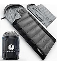 VENTURE 4TH Backpacking Sleeping Bag – XXL, Double and Single Sizes - Lightweight Warm & Cold Weather Sleeping Bags for Adults, Kids & Couples – Ideal for Hiking, Camping & Outdoor Adventures
