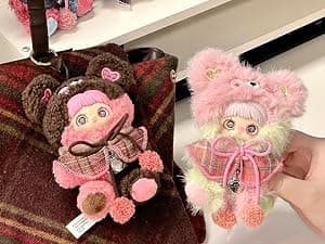 CALEMBOU Plush Blind Box Pendant, Kawaii Maymei Tiny Bear Cookie Series Stuffed Blind Box Keychain, Kawaii Mystery Vinyl Plush Bag Charms Collectible for Birthday Christmas B0FZ94D196