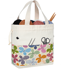 TOGETRUE Yarn Bag, Small Knitting Crochet Bag, Portable Yarn Storage Bags Organizer for Crocheting Project, Store Skein Ball, Short Knitting Needle (Yellow)