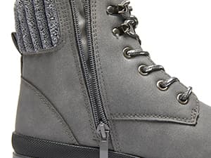 BABUDOG Womens Waterproof Ankle Boots for Outdoor (Non Slip Outsole),Fashion Combat Boots with Side Zipper,Warm Fur Lined Winter Snow Boots