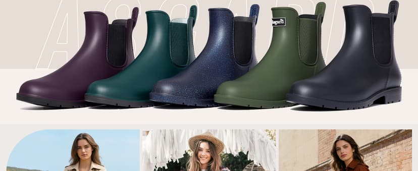 Asgard Women's Ankle Rain Boots Waterproof Chelsea Boots