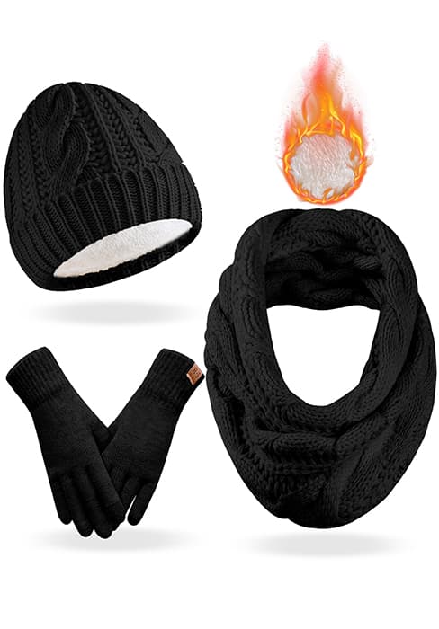 REACH STAR 2 Pairs Winter gloves for women Touch screen Elastic Thermal knit Lining Warm Gloves for Cold weather