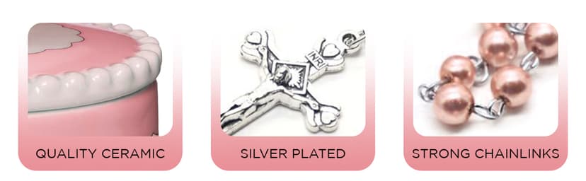 Girls My First Pink Rosary & Keepsake Box, Catholic Baptism Gifts for Baby Girl or Dedication Baptism Gifts for Girl or Kids