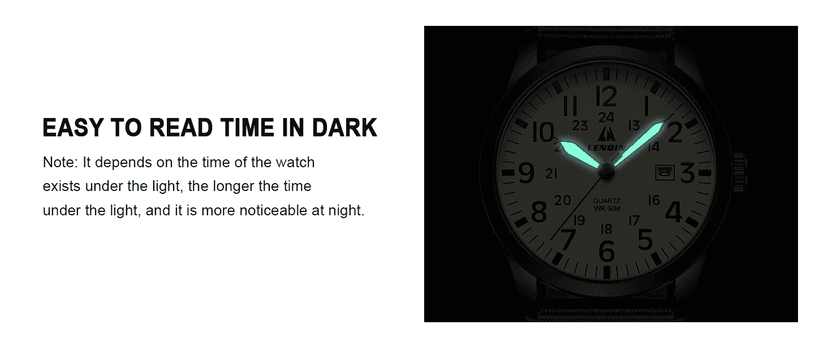 LN LENQIN Mens Watches Unisex Military Sport Nylon Strap Stylish Luminous Fashion Analog Quartz Watch for Men Waterproof Army Tactical Casual Wristwatch