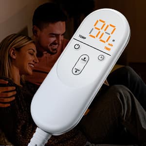 Heating Pad for Neck and Shoulder, Birthday Gifts for Men Dad Husband, Electric Weighted Heat Pad for Back Pain Relief, Anniversary Christmas Gifts for Women Mom, Blue