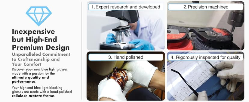 Orange Blue Light Blocking Glasses for Better Sleep - 99.5% Premium Acetate Migraine Glasses for Women & Men