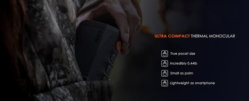 RIX Pocket K2 Portable Thermal Monocular for Hunting, 256x192 (50Hz), Wi-Fi, Handheld Night Vision Monocular