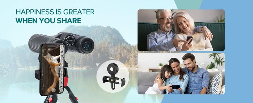 12x42 HD Binoculars for Adults High Powered with Phone Adapter and Tripod, Super Bright BAK4 Prism Waterproof Binoculars for Bird Watching Hunting Hiking Safari Travel Sports