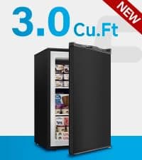 Feelfunn Mini Fridge with Freezer - 3.2 Cu.Ft Single Door Mini Refrigerator with Adjustable Thermostat, Low Noise, Energy Saving, Small Fridge for Bedroom, Apartment, Dorm, Classroom, Office - Silver