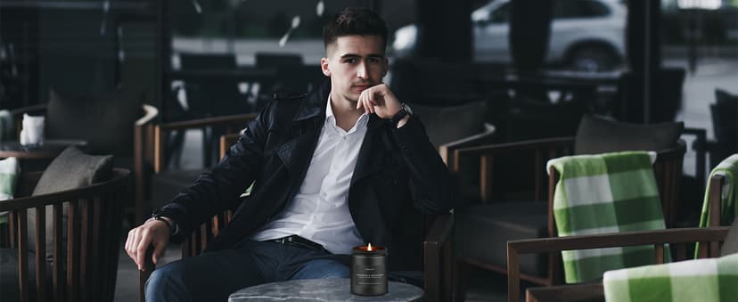 Auelife Scented Candles Set | Men Candle Set, Scented Candles for Home, Gifts for Men Aromatherapy Gift Set - 4 Pack Manly Gifts for Dad Fathers Day, Soy Candle of Leather/Smoke & Vanilla/Oak/Lavender