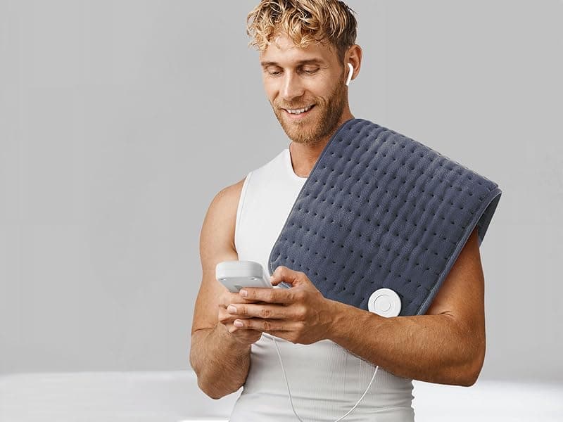 Heating Pad for Back, Neck, Shoulder Pain & Cramps Relief, Electric Heating Pad with 6 Heat Settings, Auto-Off, Moist Dry Heat Options, Fathers Day for Dad Husband, Mens Gifts for Dad Husband Him