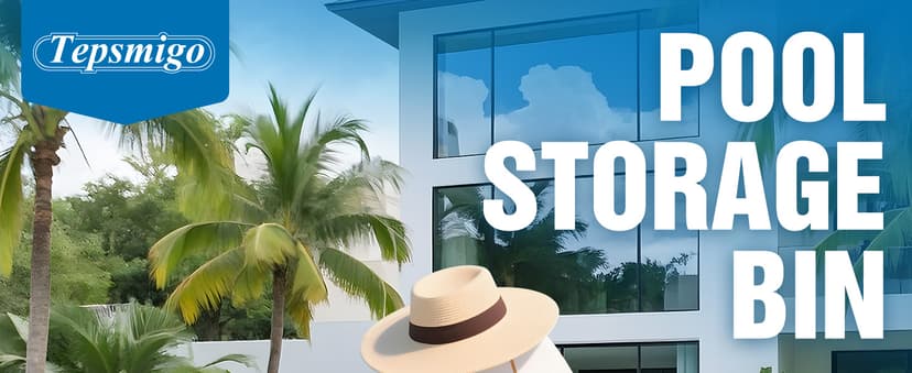 Pool Float Storage - Outdoor Pool Toy Storage Organizer for Pool Noodles, Toys, Floats, Beach Balls, and Equipment, Above Ground Pool Accessories, Rolling Outdoor Pool Storage Bin with Zipper Design