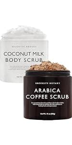 Moisturizing & Exfoliating Face, Foot & Hand Scrub, Natural Softening Formula for Smoother, Softer & More Even Complexion Brooklyn Botany Arabica Coffee Body Scrub - 10 oz B07GQ4W15V