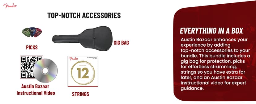 Fender FA Series Dreadnought Acoustic-Electric Guitar - 2-Color Sunburst Bundle with Gig Bag, Strings, Picks, and Austin Bazaar Instructional DVD