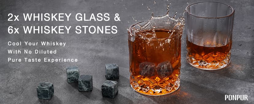 PONPUR Gifts for Men Dad Stocking Stuffers, Whiskey Decanter Set with 2 Glasses, Unique Cool Dad Birthday Gift from Daughter Son, Best Christmas Retirement Present for Man Father