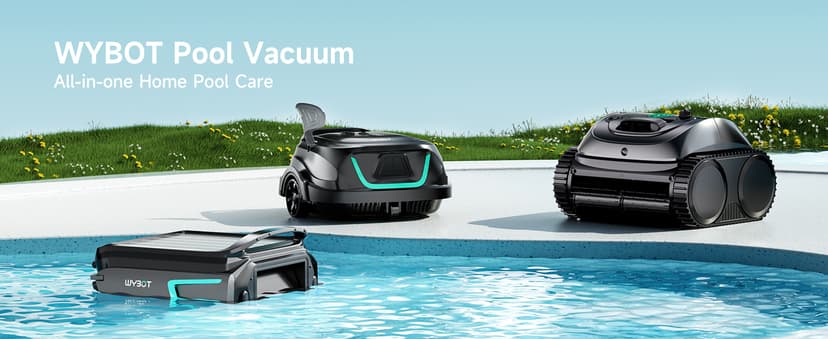 (2026 Upgrade) WYBOT C1 Cordless Robotic Pool Vacuum for Inground Pools, 150mins Above Ground Pool Cleaner 4-in-1 Wall & Waterline Cleaning Up to 1,615sq.ft, Smart App Navigation, Obsidian Green