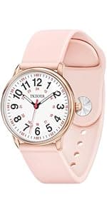 TKIIOER Nurse Watch for Nurse Medical Professionals Students Women Men, 50M Waterproof 12/24 Hour Military Time Luminous Easy Read Dial, Second Hand Watch for Nursing
