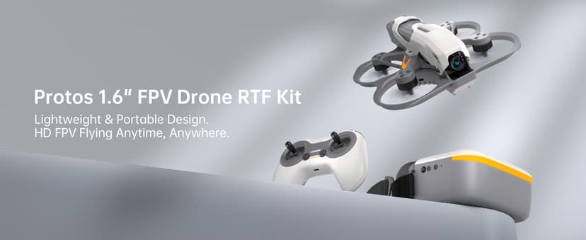 CADDXFPV Protos FPV Drone RTF Kit, Built-in Walksnail 6g VTX, 1080p/60fps HD Digital Video Transmission, 4.5" FPV Goggles Screen, 3-in-1 Charging Hub for 3 Batteries, Supports 3 Flight Modes, Perfect FPV Gift for Beginners & Freestyle Racing