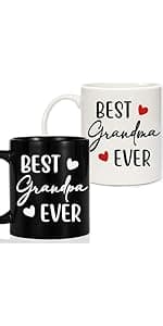 Breezy Valley Grandparent Gifts, Christmas Gifts for Grandma Grandpa from Grandkids - Best Ever Grandparents Gift Ideas, Grandma Grandpa Mugs Socks Set
