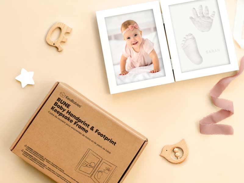 Baby Hand and Footprint Kit, Quick Dry Clay - Newborn Keepsake Feet and Handprint Kit, Nursery Picture Frame, Pet Dog Paw Prints,Personalized New Mom Gifts for Baby Showers & Registry(Onyx Black)