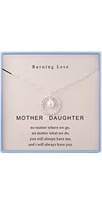 Burning Love Mother in Law Necklace Mom Gifts Mother Daughter Necklace Sterling Silver Circle Necklaces for Mother in Law Gifts Christmas Holiday Jewelry