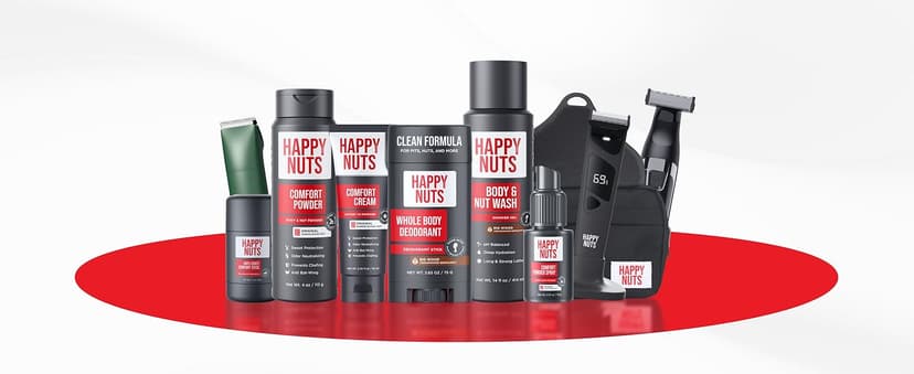HAPPY NUTS Comfort Cream Deodorant For Men: Anti-Chafing Sweat Defense, Odor Control, Aluminum-Free Mens Deodorant & Travel Essential for Men's Private Parts 3.4 fl oz (Original)