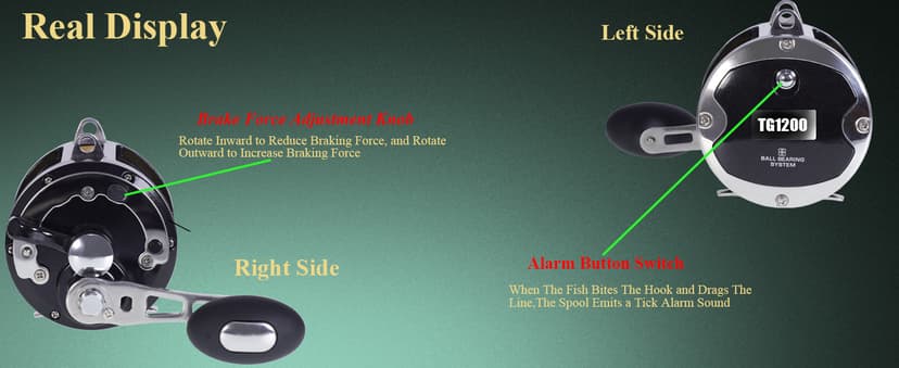 SAMOLLA Deep Sea Fishing Reels 44-66Lb Max Drag for Saltwater or Freshwater Ocean Conventional Reel Saltwater Fishing Reel for Tuna Sailfish Swordfish