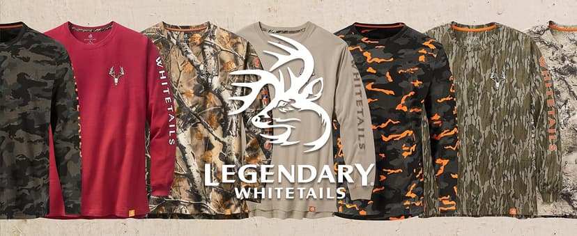 Legendary Whitetails Men's Long Sleeve T-Shirt Graphic Tee Preshrunk 100% Heavyweight Cotton