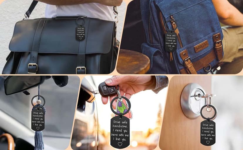 iWenSheng Drive Safe Keychain for Boyfriend - Drive Safe Handsome I Need You Here With Me Keyring Birthday Valentine’s Day Gifts for Him Boyfriend Husband Gifts