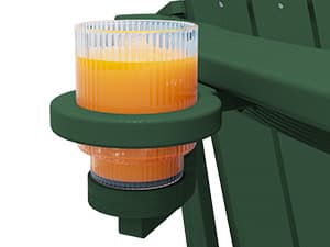 SERWALL Adirondack Chair with Cup Holders - Composite Adirondack Chairs Set of 4 HDPE Outdoor Chairs All Weather Use- Green